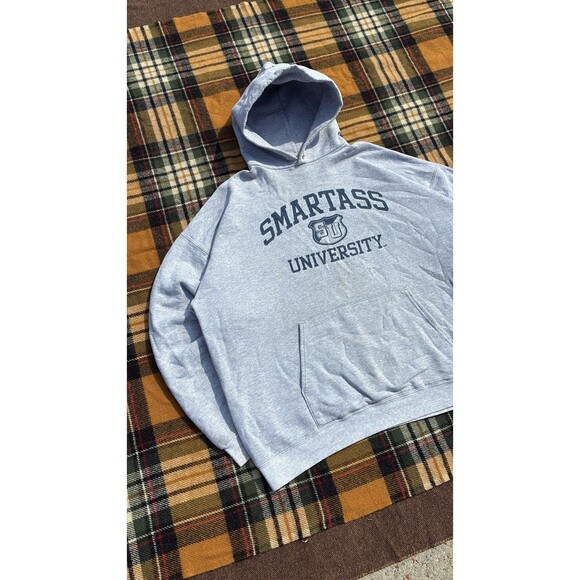 Vintage Smartass University Hoodie Men's XL Sweatshirt Humor Parody College - Picture 2 of 10